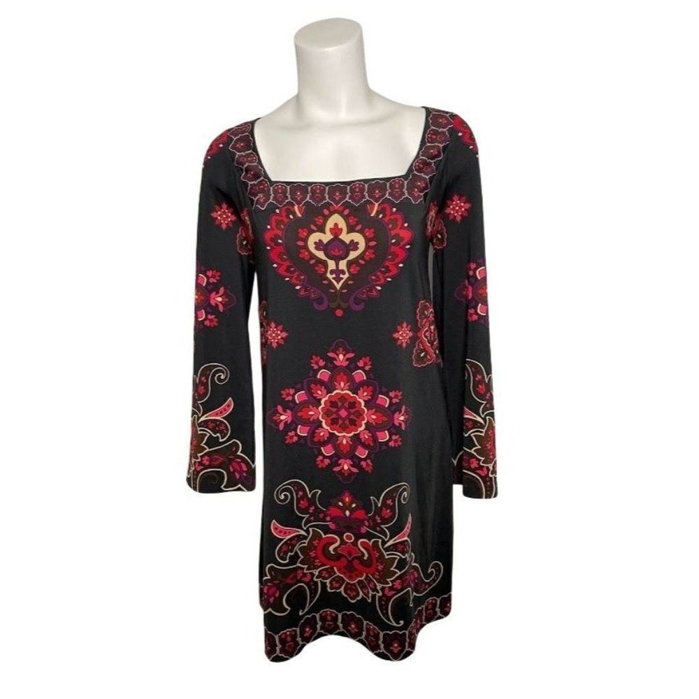 INC International Concepts Black Red Slinky Dress Medium